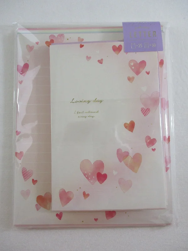 Cute Kawaii Kamio Loving Day Hearts Letter Set Pack - Stationery Writing Paper Penpal