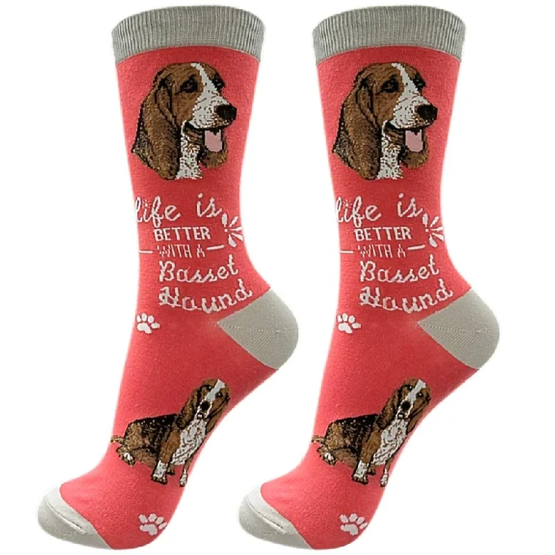 E & S Imports : Life Is Better With A Basset Hound Unisex Socks