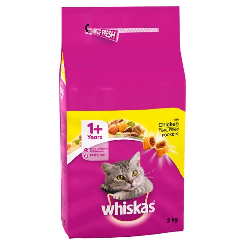    - Affordable cat food with good quality  Whiskas Adult 1+ Complete Dry Cat Food with Chicken 2kg