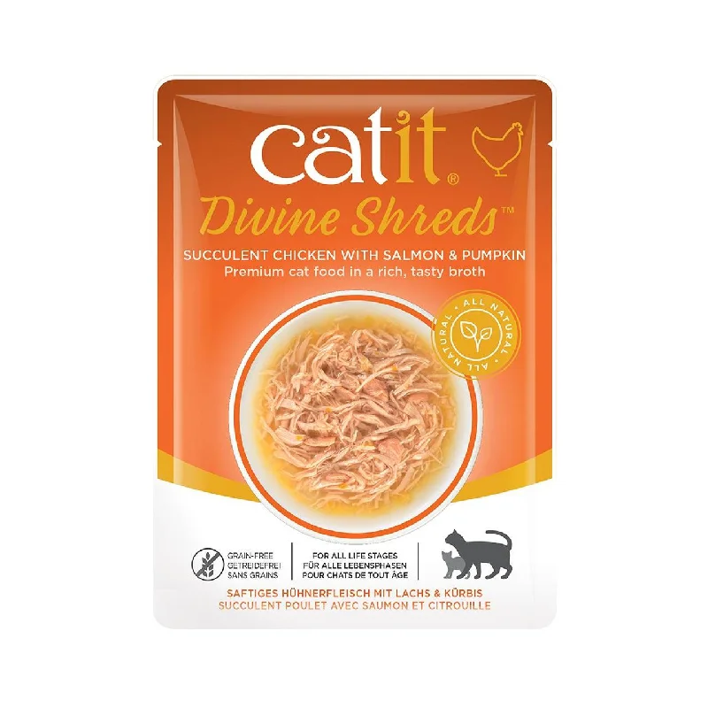    - Hypoallergenic cat food  Catit Divine Shreds Chicken with Salmon Wet Cat Food 75g