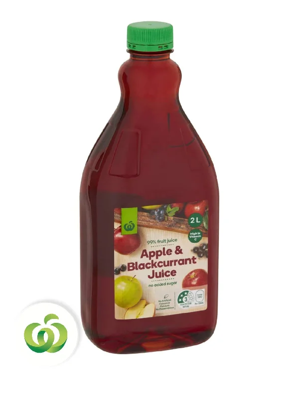 WOOLWORTHS APPLE & BLACKCURRANT JUICE 2L